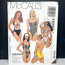 90's McCall's Swimsuit Sewing Pattern Misses 5998 One Piece Two Piece UNCUT picture