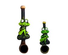 Sexy Girl Frog Handmade Tobacco Smoking Mini & Small Pipes 2 Piece Funny Art Set picture