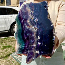 7.01LB Natural and colorful fluorite tablets for crystal therapy and meditation picture