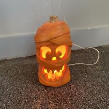 1993 Vintage Trendmasters Halloween Pumpkin Mummy Head Light Up Foam Blow Mold picture