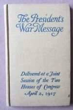 1917 WWI President’s Call To War Message Book Congress Woodrow Wilson Germany  picture