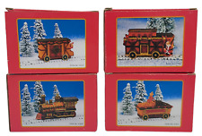 Vintage 1995 World Bazaars Holiday Express Set of 4 Train Car Set Christmas picture