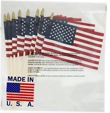 Set of 12, Proudly Made in U.S.A. Small American Flags 4X6 Inch/Small US Flag/Mi picture
