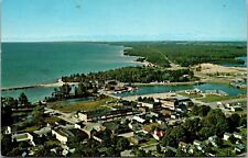 MI Elk Rapids, Aerial View of Town, Chrome Posted 1964, LL Cook c1963 picture
