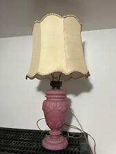 Antique Pink Smooth Glass Victorian Pattern Table Lamp. NO LAMP SHADE picture