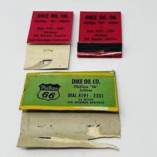 Dike Oil Phillips 66 Iowa Oil Gas Service Station Lee Tires Matchbook Cover Lot picture