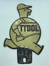 1930-40's TYDOL VEEDOL OIL MAN LICENSE PLATE TOPPER SIGN VINTAGE ORIGINAL 6.5