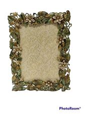 Jay Strongwater Style Enamel Rhinestones Flowers Leaves Tabletop Picture Frame picture