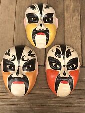 Vintage Peking Chinese Opera Plaster Masks Lot Of 3  picture