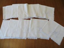 Lot 12 Vintage White Cotton Madeira Embroidery Napkins picture
