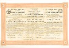 Compagnie Du Chemin de Fer de Riazan-Ourals 4% 1903 Bond (Uncanceled) - Russian  picture