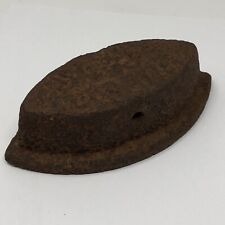 Antique Sad Iron No Handle Rusted Metal Collectible 7” Primitive Collectible *+ picture