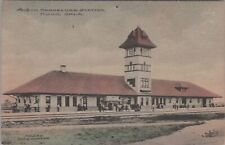 Frisco Passenger Train Station Hugo Oklahoma 1913 RPO PM Postcard Pinholes picture