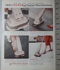1960 Singer Vintage Print Ad Rug Cleaner Floor Polisher Housewife Red Heels  picture