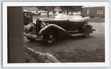 Original Old Vintage Outdoor Picture Beautiful Packard Car House Indiana 1934 picture