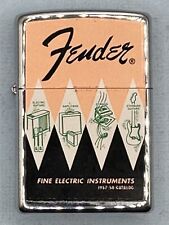 Vintage 2007 Fender Guitar 1957-58 Catalog Chrome Zippo Lighter NEW picture