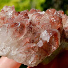 3.5in Red Phantom Pyramid Hematoid Quartz Crystal Cluster, Specular Hematite, Za picture