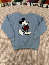 Vintage Disney Casuals Mickey Mouse Sweatshirt  Light Blue raglan 80s Medium W picture