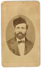 CIRCA 1880'S UNIQUE ID'd ANTIQUE CDV OF PRUSSIAN MAN WITH IMPRESSIVE BEARD picture