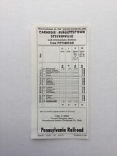 Pennsylvania Railroad Timetable Carnegie - Steubenville October 25, 1964 picture
