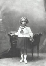 Black and White Photo Pretty Little Girl in Sailor Outfit  7x10 Reprint  A-9 picture