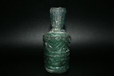 Ancient Sasanian Iridescent Green Glass Bottle Vessel Circa 6th - 8th Century AD picture