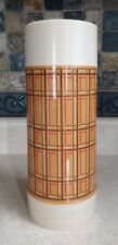 Vintage Aladdin Wide Mouth Quart Thermos Bottle Butterscotch Plaid- Made In USA picture