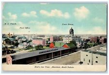 1912 Bird's Eye View Railway Court House Building Aberdeen South Dakota Postcard picture