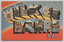 Wilkes-Barre Pennsylvania, Large Letter Greetings, Vintage Postcard picture