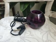 Vtg 90s Amethyst Purple Glass Globe Table Lamp Electric Toggle Switch Table Desk picture