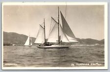 Sailboat In Acapulco Mexico Real Photo Postcard. RPPC picture