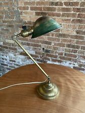 Vintage 1898 Brass Faries Adjustable Table Lamp Shade Industrial Socket Task picture