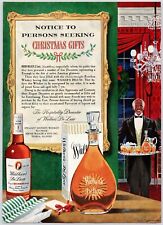 1950s~Walker's Deluxe Bourbon Whiskey~Christmas~Decanter~Liquor~Vintage Print Ad picture