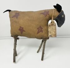 Handmade Primitive Sheep Coated Fabric Farmhouse Country Folk Stars Patriotic picture