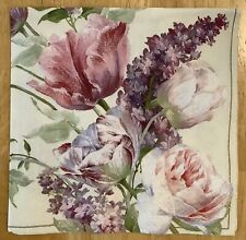 TWO Pink Purple Garden Paper Napkins Decoupage Floral Flowers Elizabethan picture