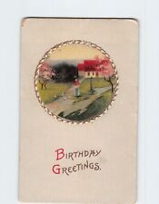 Postcard Birthday Greetings with Embossed Birthday Art Print picture