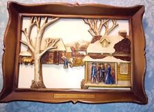 Vintage 1960s Syroco Wall Plaque / Thanksgiving Visit / Kitschy Home Decor picture