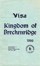 1966 Visa Kingdom Of Breckenridge Ullr Dag Festival Parking Permit 9 x 5.5 in B picture