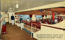 Postcard Illinois Chicago IL Edgewater Beach Yacht Club Hotel 1939 Posted picture