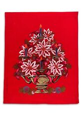 Vintage Felt Christmas Painting Tapestry  Kitschy 1950s picture