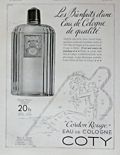 1934 COTY RED CORDON EAU DE COLOGNE PRESS ADVERTISEMENT QUALITY BENEFITS picture