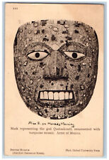 Aztec of Mexico Postcard Mask Representing God Quetzalcoatl 1932 Posted picture