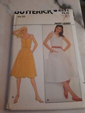 Vintage Butterick Fast & Easy 4331 Sundress  Pattern Size 10 Uncut New picture