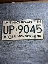 1956 Michigan License Plate UP-9045 Water Wonderland picture