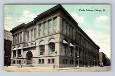 Chicago IL-Illinois, Public Library, Antique, Vintage c1910 Postcard picture