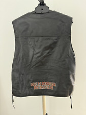 Harley Davidson Leather Motorcycle Vest - MENS SIZE: XXL - with Embroidered Logo picture