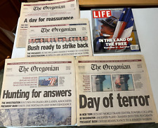 Lot of 8-9/11 Newspapers & Magazines.  4 -Oregonian's, Life, Newsweek, 2 -People picture