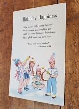 Vintage Birthday Greetings Postcard unused Children Playing Poem Ephesians 4:32 picture