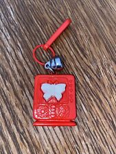 Rare 1980s Clip On Bell Charm Red TV Butterfly Picture For 80s Charm Necklace picture