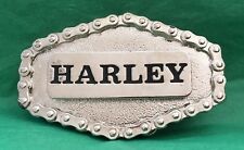 Vintage Rare Canadian Harley Davidson Motorcycle Silver Chain Link Belt Buckle picture